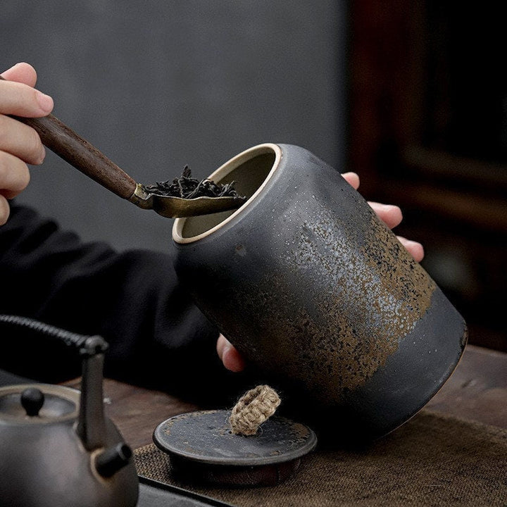 Køkken Vintage Opbevaringskrukke til Småkager og Sukker | Tæt Lukkende Keramisk Pot Gong Fu
