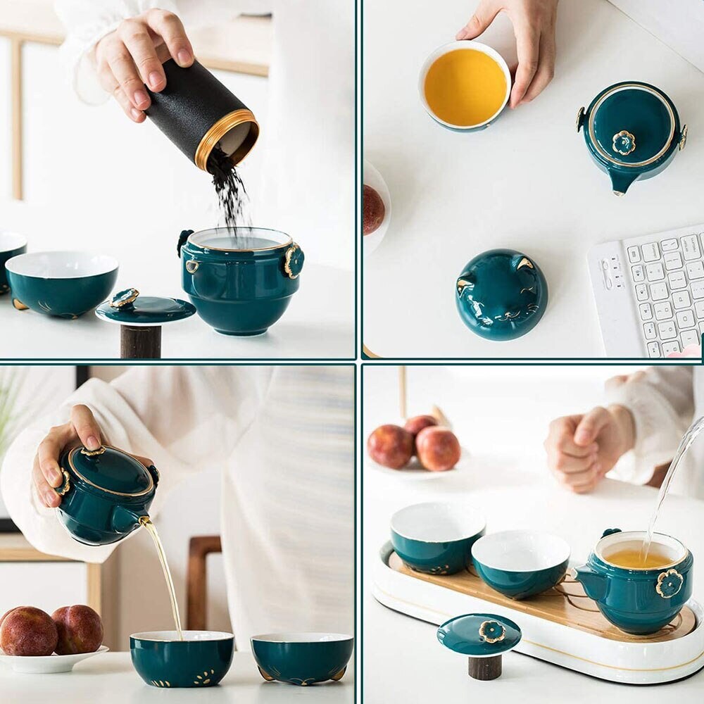 Keramisk-Lucky-Cat-Kuai-Ke-Kop – Porcelænskop med si, filter og låg, bærbart te/kaffekop sæt til kontor, rejse, te-udstyr