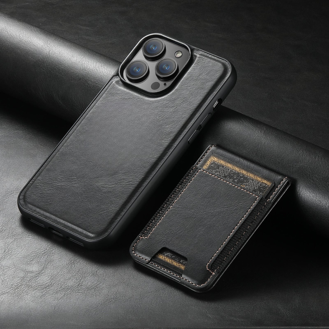 Læder Telefon Etui med Kort Holder og Stativ