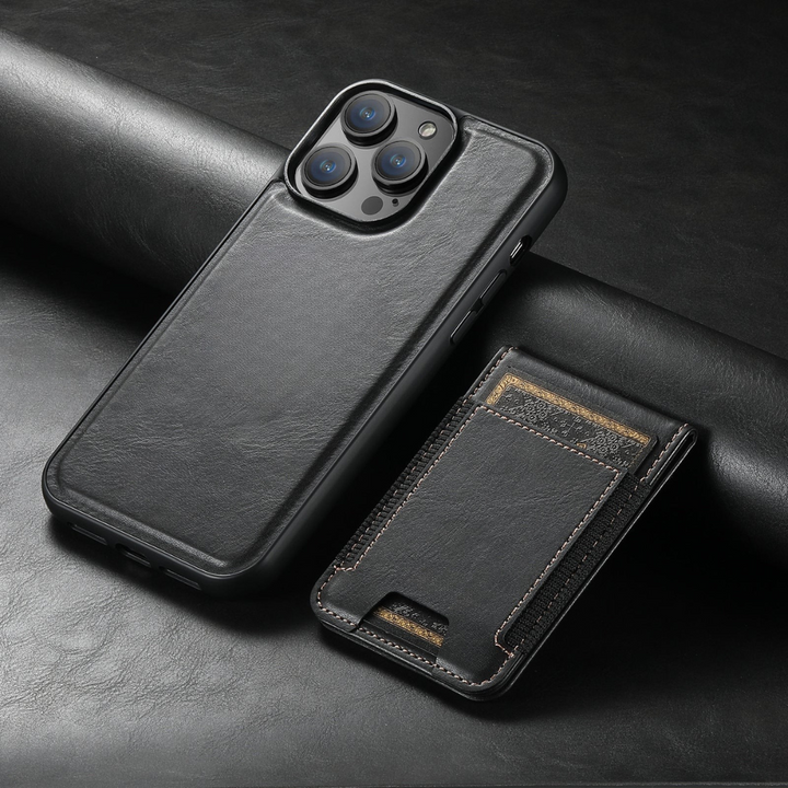 Læder Telefon Etui med Kort Holder og Stativ