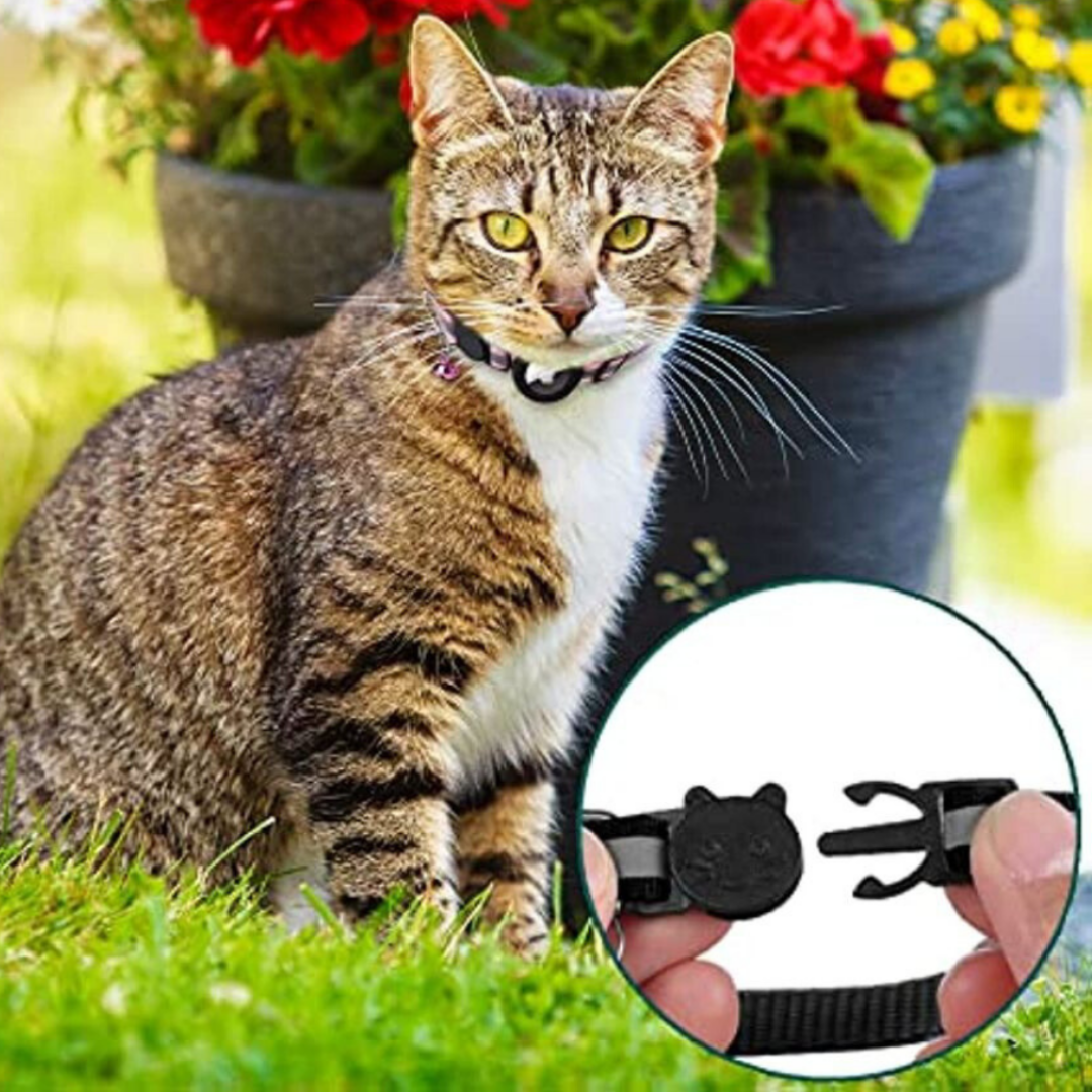 Kattekæde med Klokke og GPS Tracker Holder