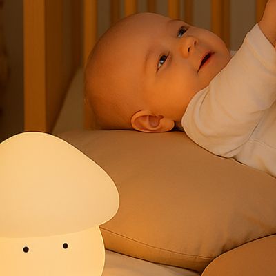 Paddie Svampe Natlampe – Blød Silikone Lampe til Børn