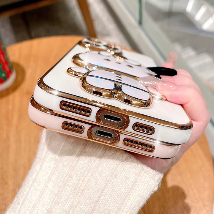 3D Kanin Koreansk Stil Spejl iPhone Cover