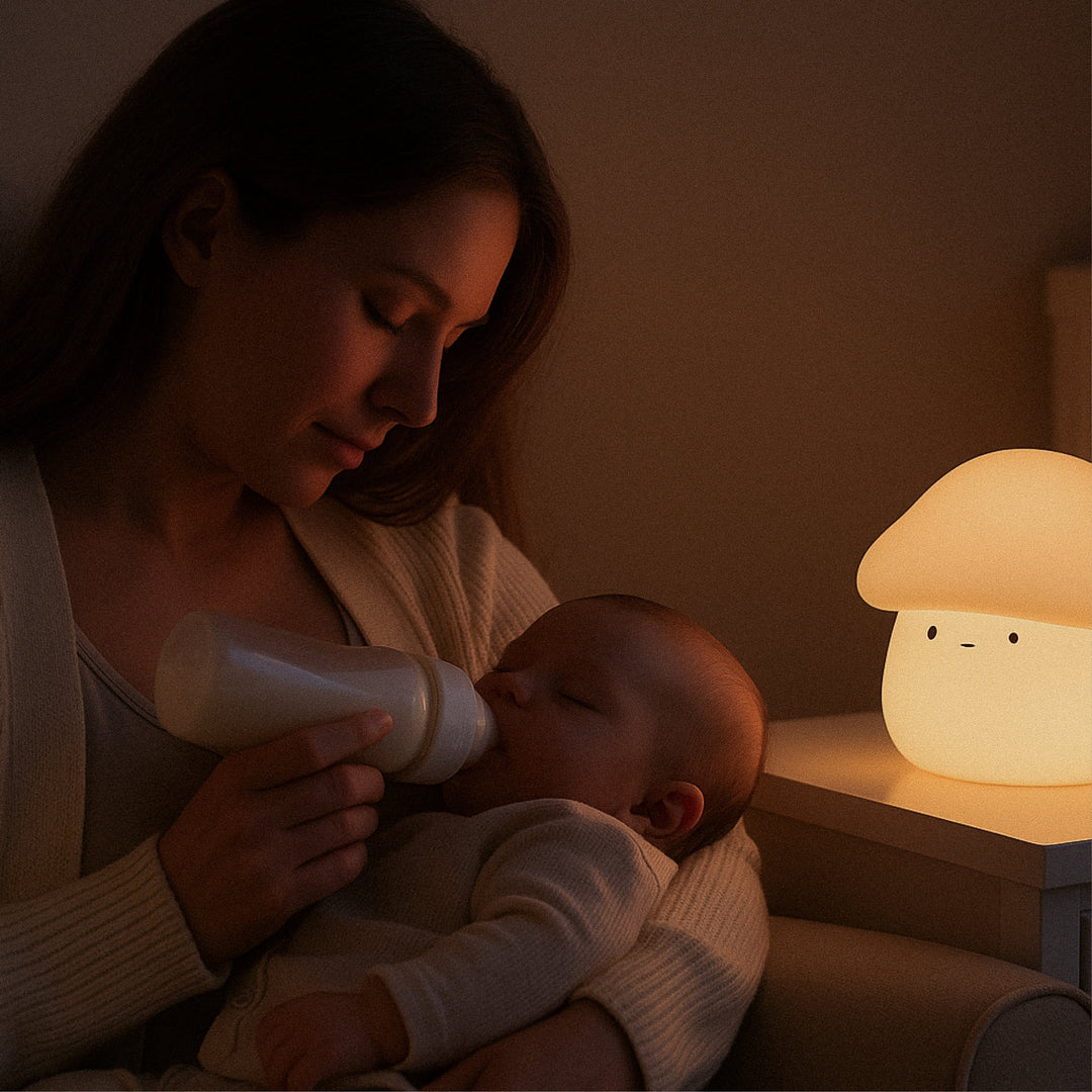Paddie Svampe Natlampe – Blød Silikone Lampe til Børn