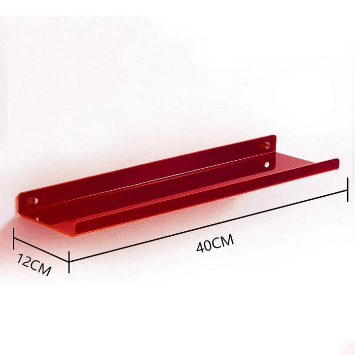 Usynlige farvede vægmonterede flydende hylder