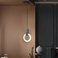 Nordisk LED Pendellampe lavet af træ, rund