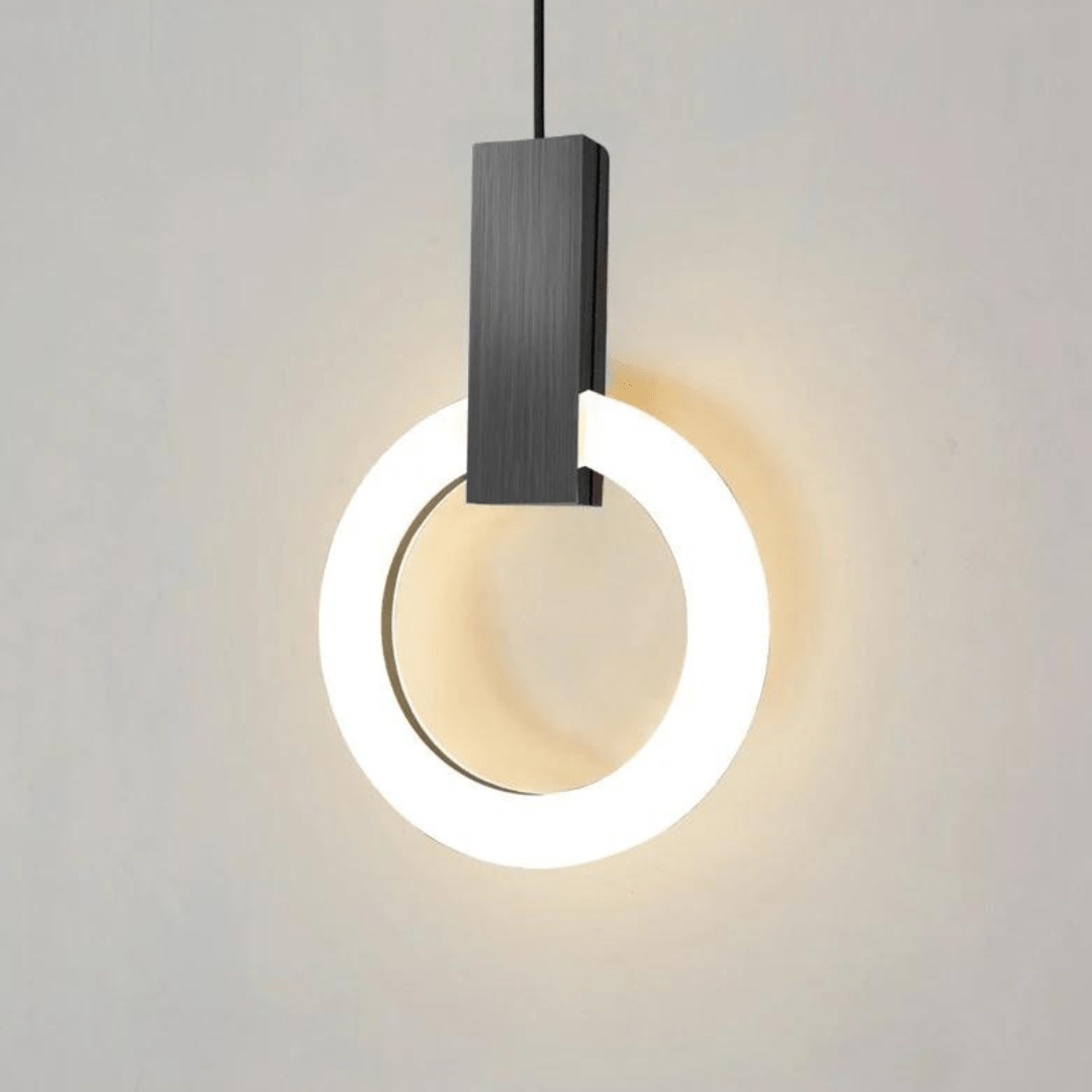 Nordisk LED Pendellampe lavet af træ, rund