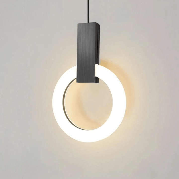 Nordisk LED Pendellampe lavet af træ, rund