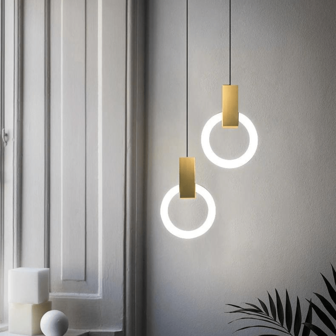 Nordisk LED Pendellampe lavet af træ, rund