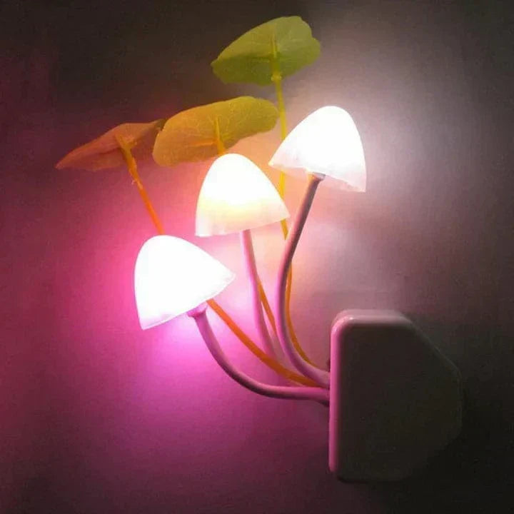 Svampe Natlampe LED – Energibesparende med Smart Sensor | Magisk Stemningsbelysning til Børneværelset