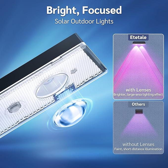 Solhegn lys udendørs varm hvid &amp; RGB skiftende sol dæk lys, LED sollys til udendørs væg rækværk terrasse trapper trin have baghave