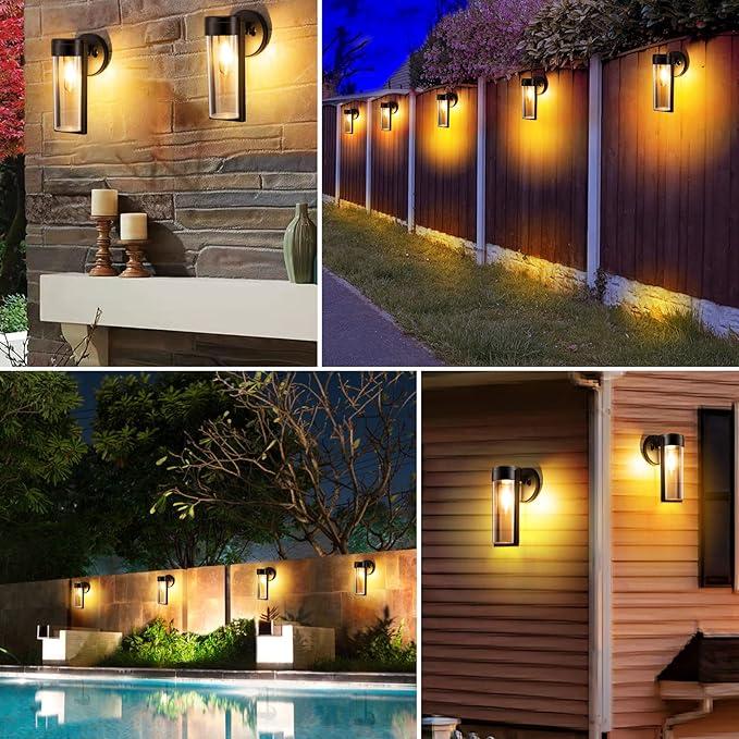 Solvæglys Solcelledrevne Dæklys, Automatisk Tænd/Sluk Vandtætte Soludendørs Lys Vægmonterede Soldekorationer til Vægge, Hegn, Patio, Plantekasser, Have, Veranda
