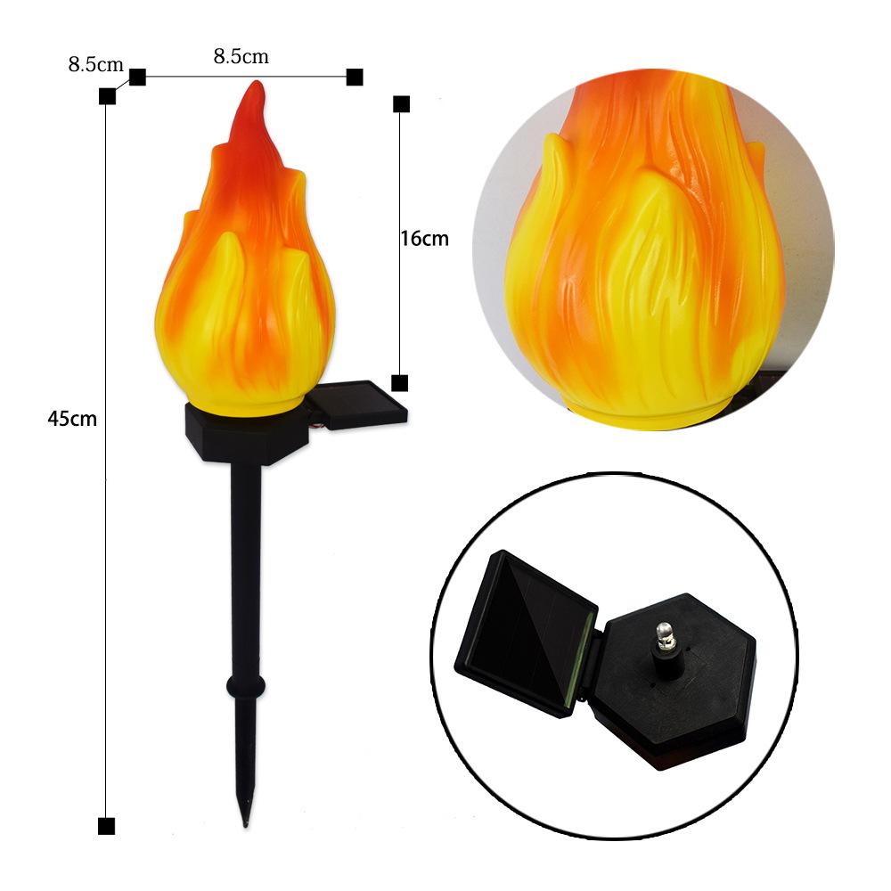Solcelle udendørs lamper med flakkende flamme, sollys til udendørs brug, vandtætte LED flamme fakler, solcelle udendørs lamper til camping, have, landskab, terrasse, sti, udendørs dekoration