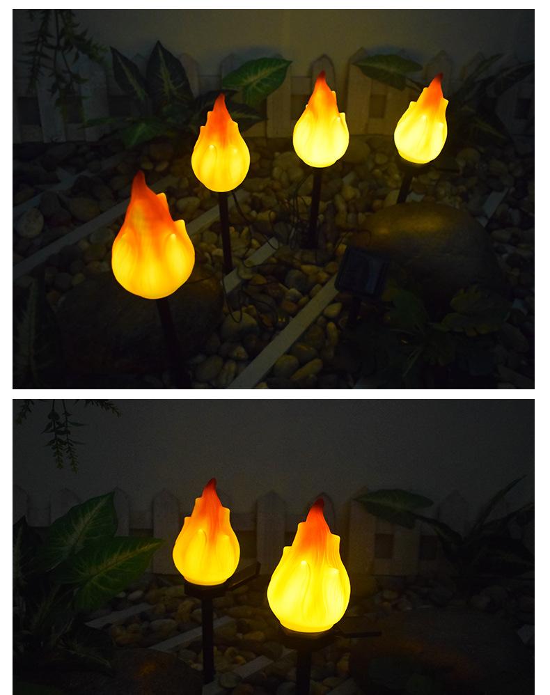 Solcelle udendørs lamper med flakkende flamme, sollys til udendørs brug, vandtætte LED flamme fakler, solcelle udendørs lamper til camping, have, landskab, terrasse, sti, udendørs dekoration