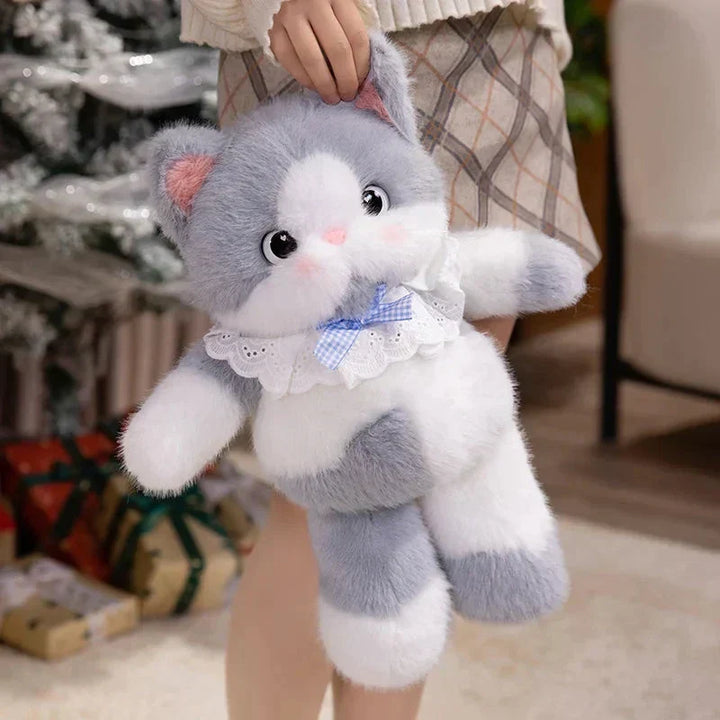 Kawaii Kat Plush Familie med Krave