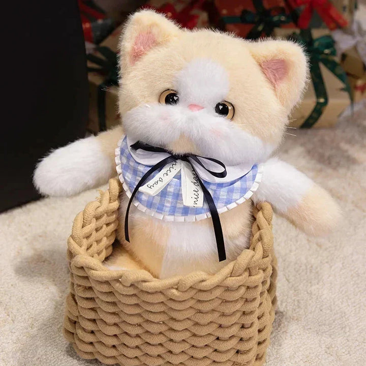 Kawaii Kat Plush Familie med Krave