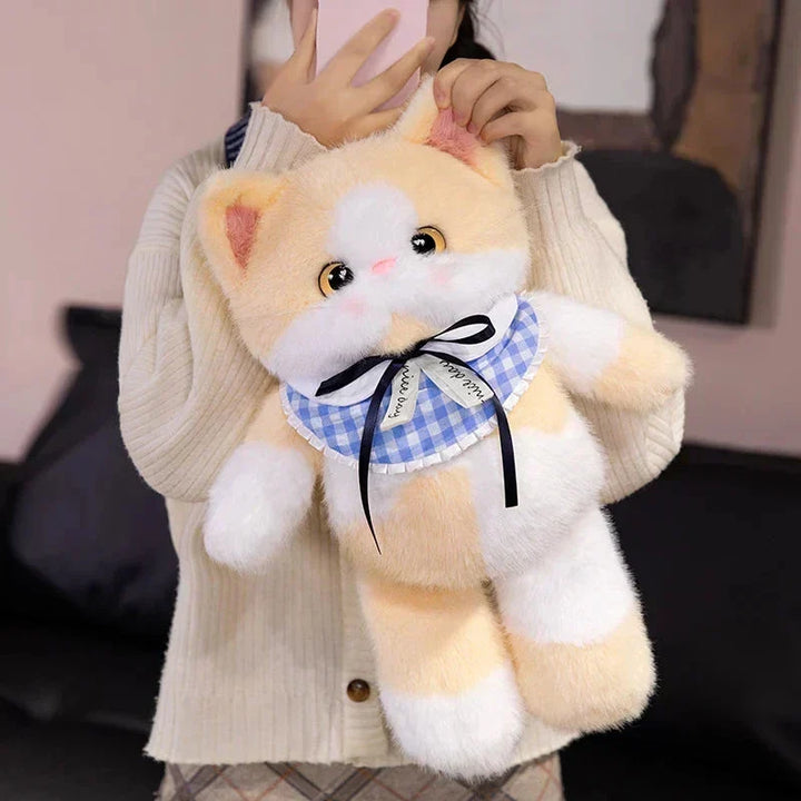 Kawaii Kat Plush Familie med Krave
