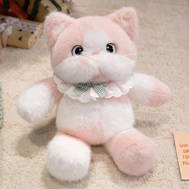 Kawaii Kat Plush Familie med Krave