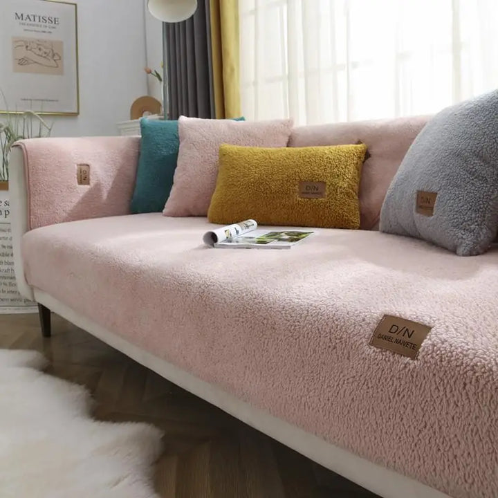 Vandtæt Tykk Fuzzy Sherpa Fleece Rutsjesikker Sofa Dække