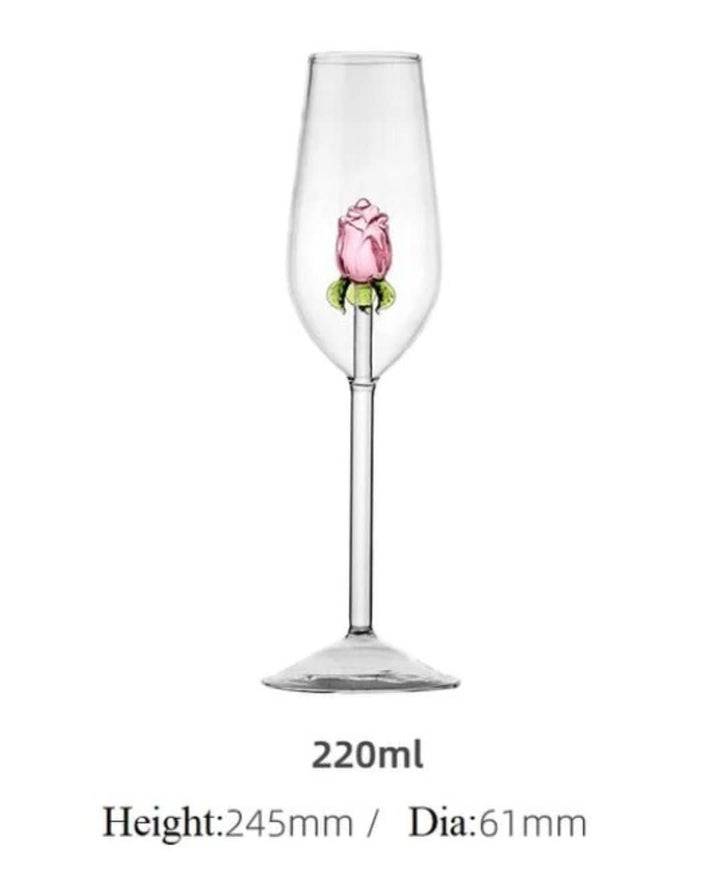 La Vie En Rose | Champagneglas - Håndlavet