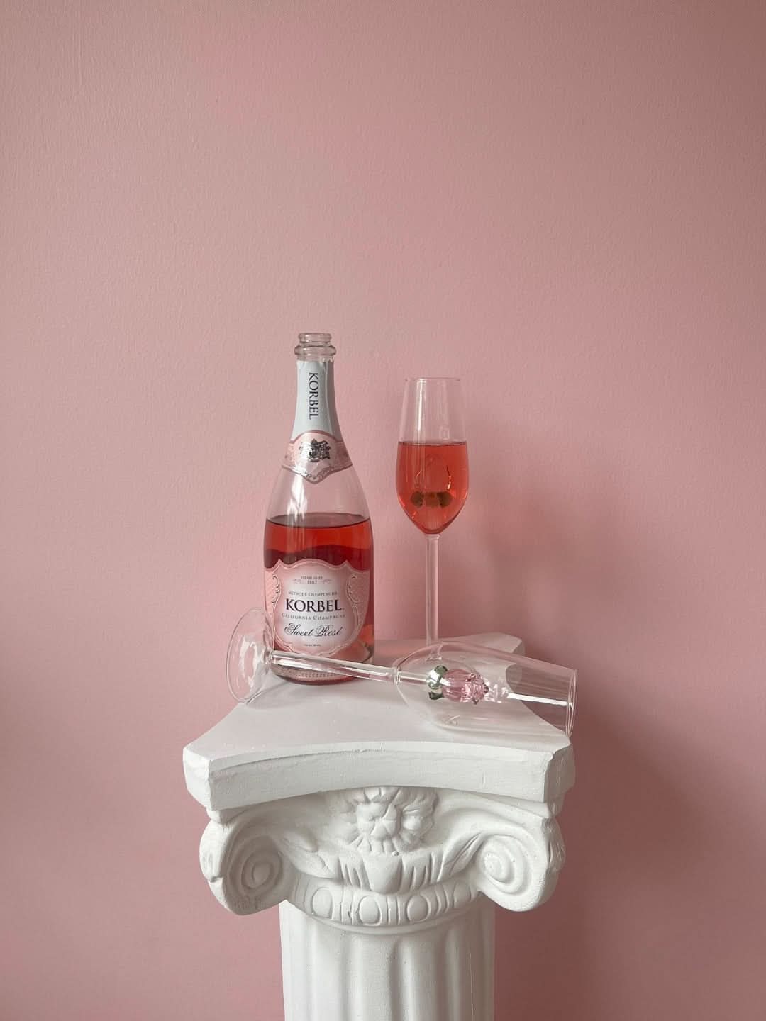 La Vie En Rose | Champagneglas - Håndlavet