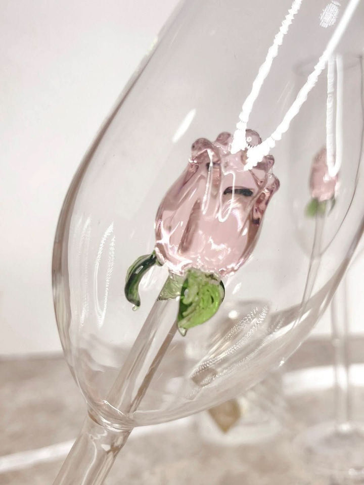 La Vie En Rose | Champagneglas - Håndlavet