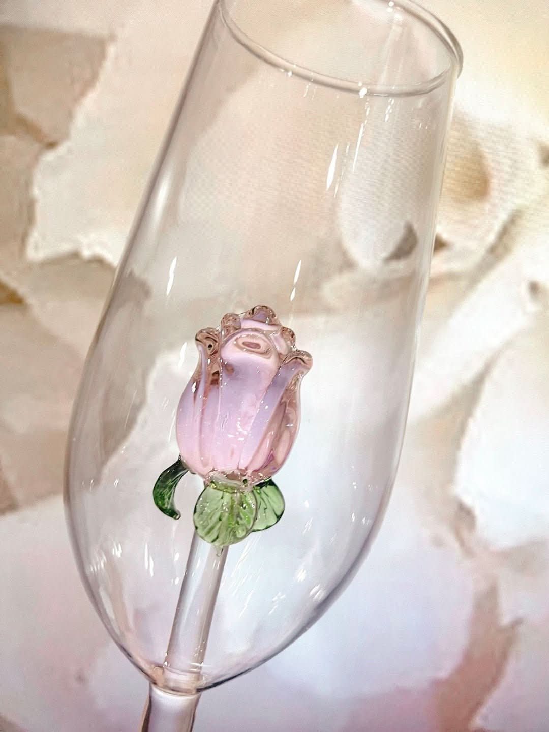 La Vie En Rose | Champagneglas - Håndlavet