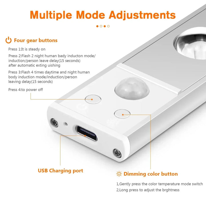 LED Under Skab Spotlys Genopladeligt Magnet Natlys |
