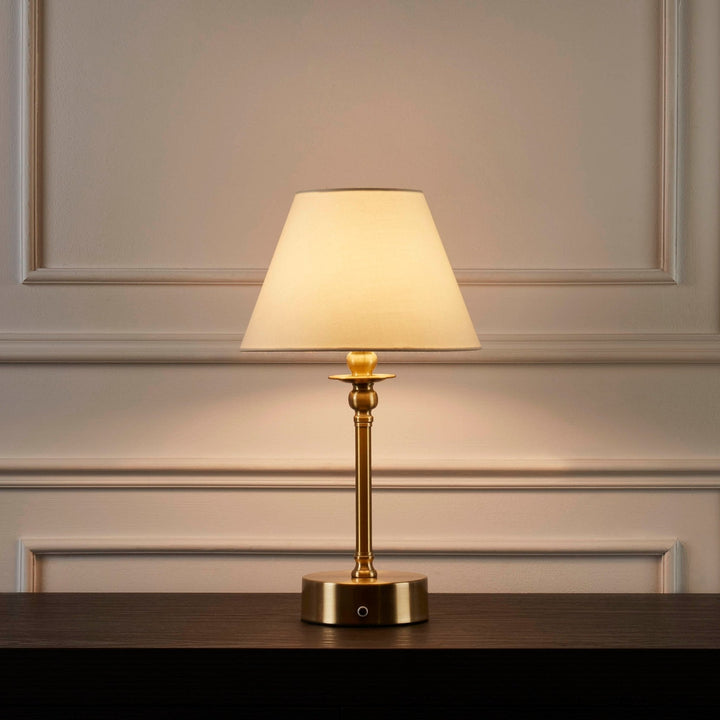 Lucille Ornate LED Genopladelig Trådløs Lampe - Messing