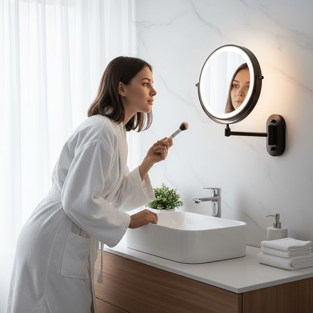 LUMIVIEW – Genopladeligt LED-forstørrelsesspejl med touchkontrol