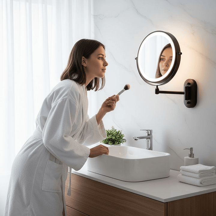 LUMIVIEW – Genopladeligt LED-forstørrelsesspejl med touchkontrol