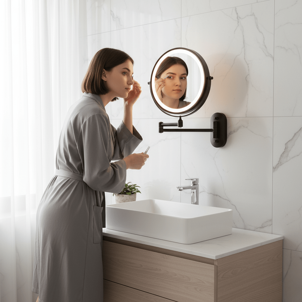 LUMIVIEW – Genopladeligt LED-forstørrelsesspejl med touchkontrol
