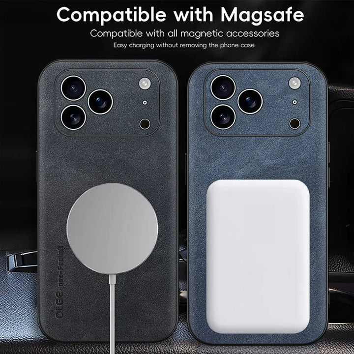 LUXEGUARD – Premium Læder Telefon Etui med MagSafe til iPhone