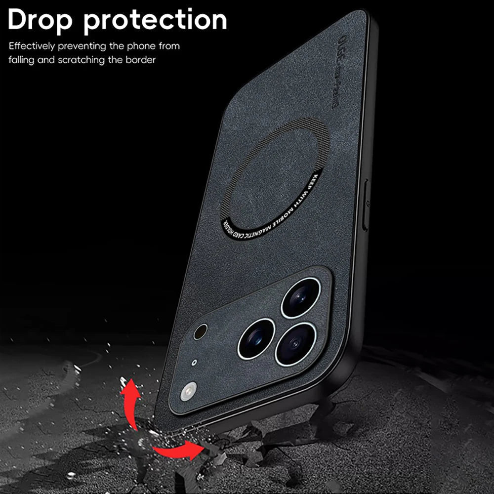 LUXEGUARD – Premium Læder Telefon Etui med MagSafe til iPhone