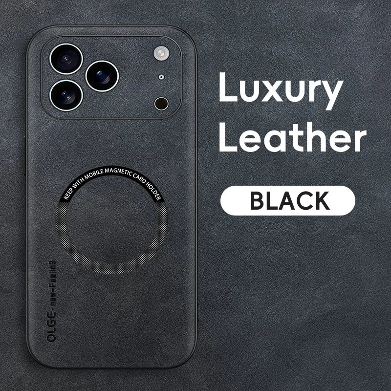 LUXEGUARD – Premium Læder Telefon Etui med MagSafe til iPhone