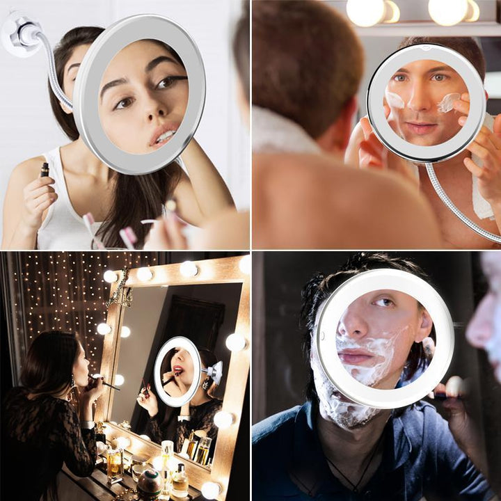 10x Zoom LED Makeup Spejl