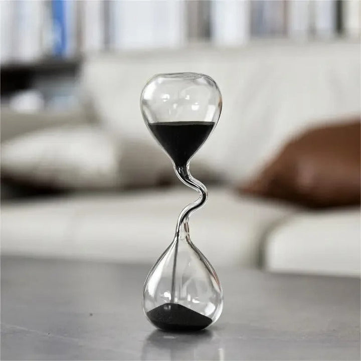 Kurvet Sort Timeglas | Glas