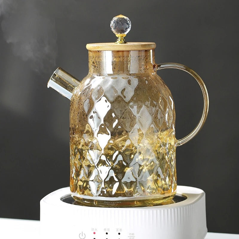 Klassisk Krystal Teapot | Glas &amp; Træ