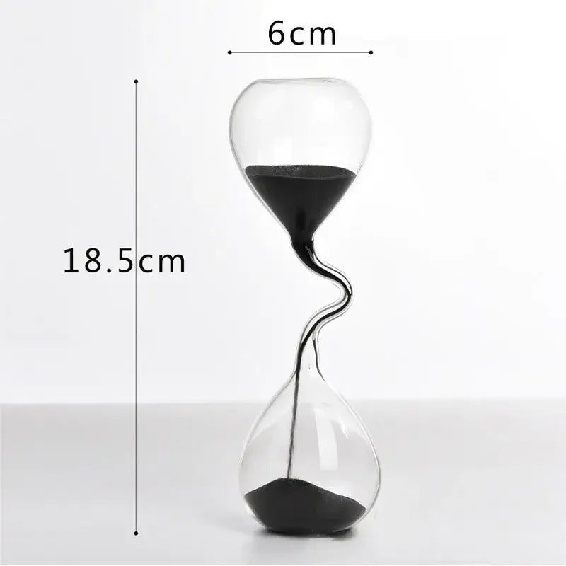 Kurvet Sort Timeglas | Glas