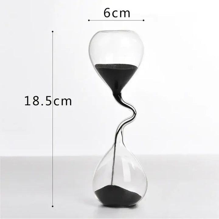 Kurvet Sort Timeglas | Glas