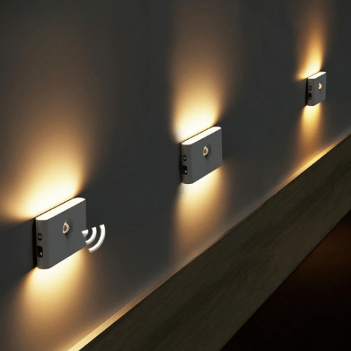 Trådløse LED Natlamper med Bevægelsessensor | USB Genopladelig | Blødt Varmt Lys