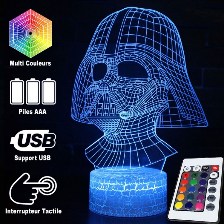 3D Lampe Star Wars Hjelm Darth Vader