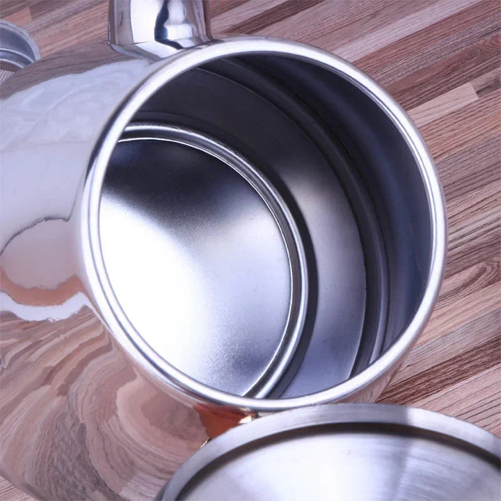Spejloverflade Delikat Vandkedel Indeni Med Te Filter Kedel |