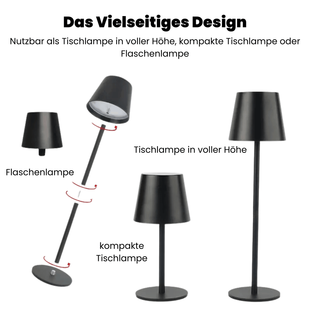 LED Bordlampe – Trådløs, Berøringskontrol &amp; Dæmpbart Lys