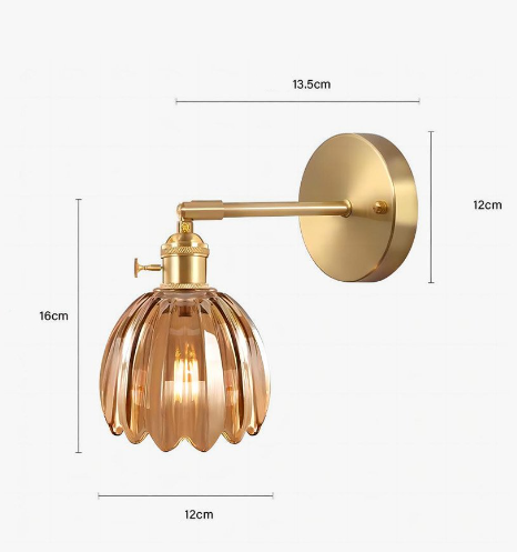 Retro – Væglampe Glas Tulipan Knop