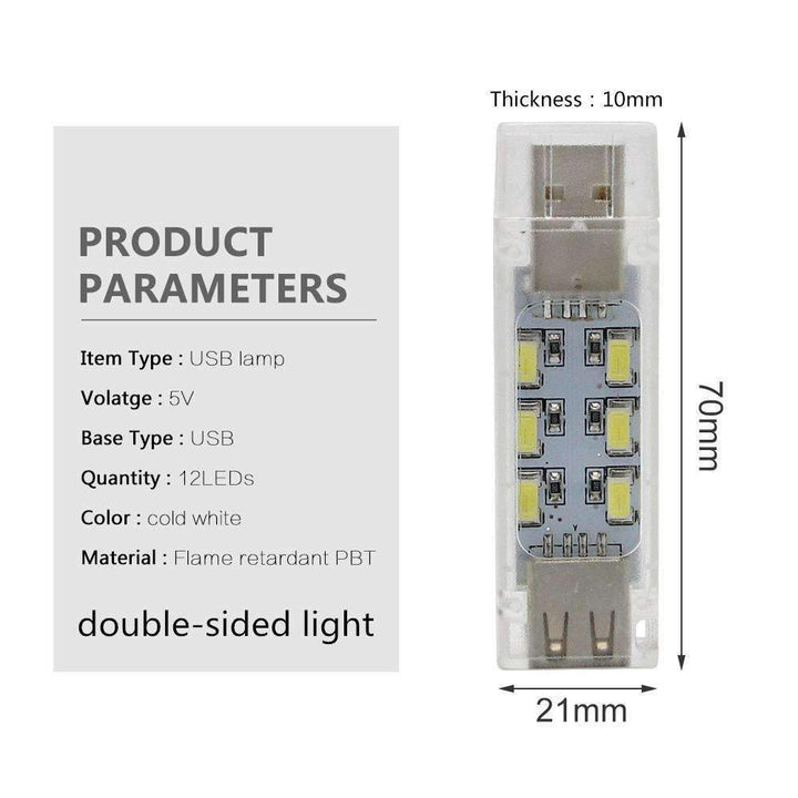 Mini USB LED Nattelys - Kold Hvid Lampe