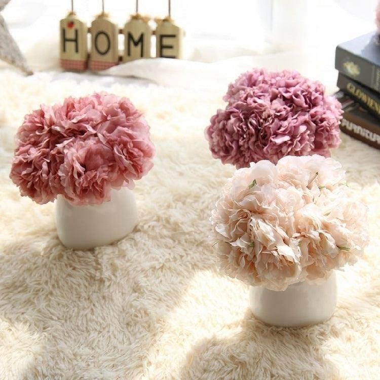 Elegant Peony Silke Blomst Bundt - Sæt af 5 Hoveder
