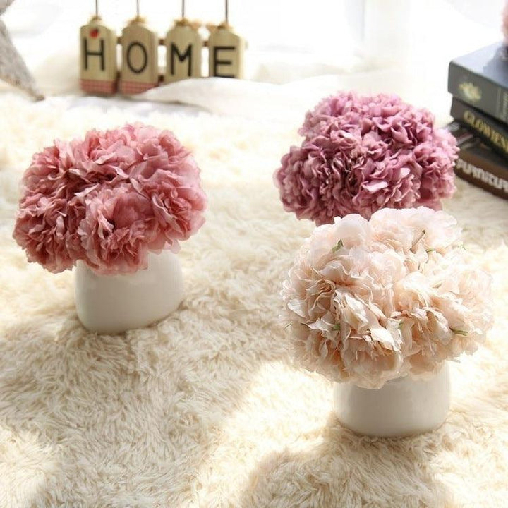 Elegant Peony Silke Blomst Bundt - Sæt af 5 Hoveder