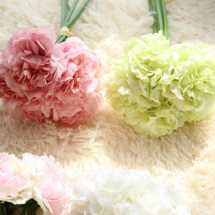 Elegant Peony Silke Blomst Bundt - Sæt af 5 Hoveder