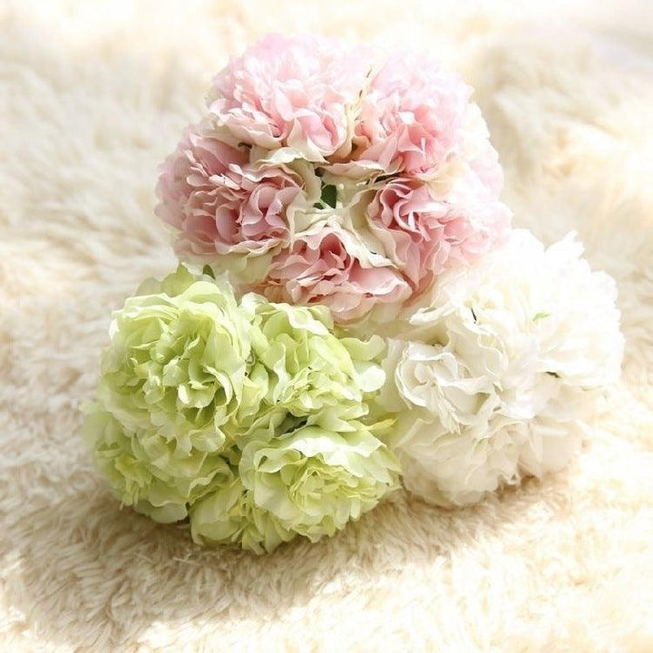 Elegant Peony Silke Blomst Bundt - Sæt af 5 Hoveder